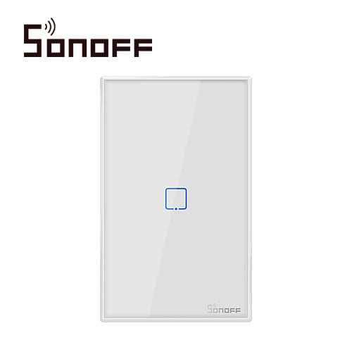 APAGADOR DE PARED TOUCH ON/OFF SONOFF T2US1C SMART INALAMBRICO WIFI PARA SOLUCION DE SMART HOME CON TEMPORIZADOR PARA IOS Y ANDROID COMPATIBLE CON ALEXA/GOOGLE HOME/IFTTT 1CH WIFI 2.4GHZ RF 433 HASTA 2AMP