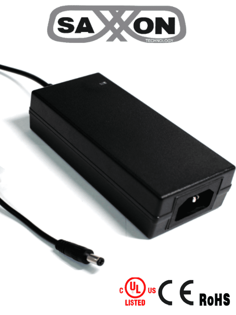 SAXXON PSU1205D - Fuente de Poder Regulada de 12 Vcc a 5 Amperes/ Ideal para Equipos de Alto Consumo de Corriente/ Para Usos Multiples: Sistemas de CCTV, Acceso, Asistencia, etc/ Certificación UL