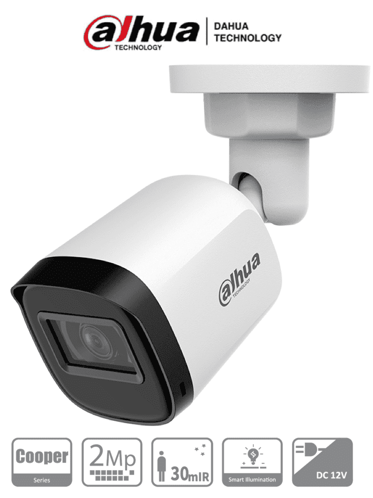 DAHUA DH-HAC-B2A21N-U-0280B - Camara Bullet de 2 Megapixeles/ 1080p/ Lente 2.8 mm/ 100 Grados de Apertura/ 30 Metros de IR/ Metalica/ IP67/ Soporta: CVI/TVI/AHD y CVBS