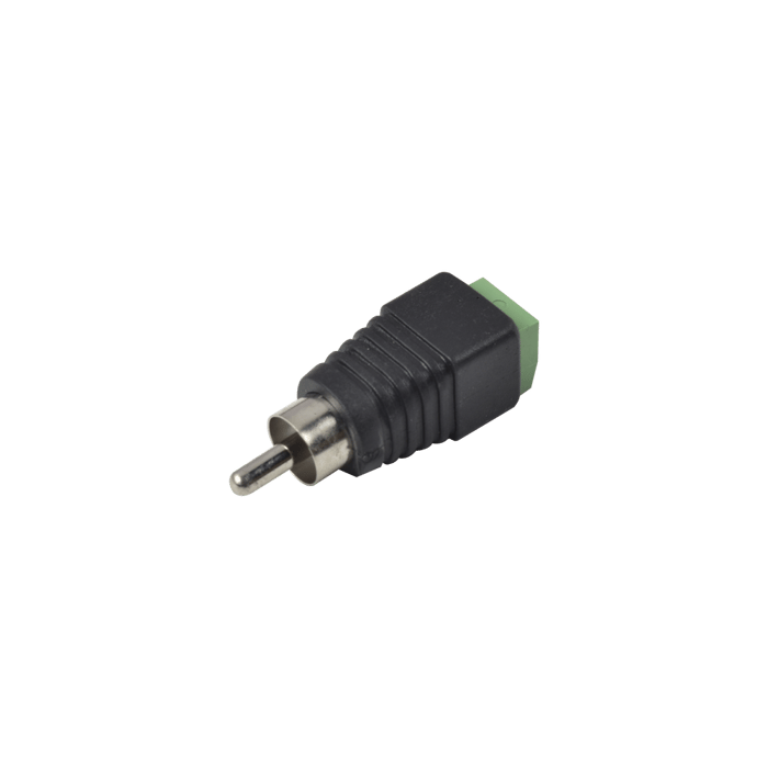 JR-R591 Adaptador RCA MACHO Tipo Jack Polarizado / Terminales Tipo Tornillo / Polarizado (+/-) / Recomendado para Video y AUDIO en sistemas de video vigilancia a 2 Hilos.
