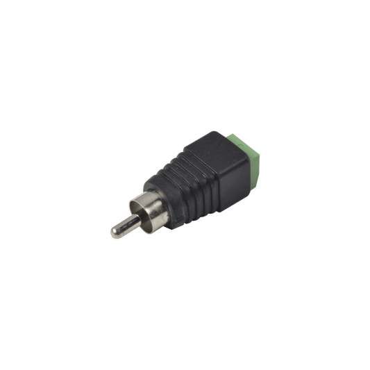 JR-R591 Adaptador RCA MACHO Tipo Jack Polarizado / Terminales Tipo Tornillo / Polarizado (+/-) / Recomendado para Video y AUDIO en sistemas de video vigilancia a 2 Hilos.