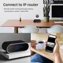 Cámara de reloj WiFi, cámara de video de visión nocturna infrarroja IP inalámbrica, adecuada para niñeras en el hogar y la oficina, cámaras pequeñas HD 1080P