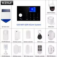 KERUI G30 WIFI GSM Alarm Host con pantalla de temperatura y humedad: Kit de alarma DIY para seguridad del hogar, control de vida inteligente con aplicació