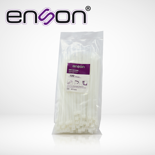 imagen-Tecnosinergia-marca-item CINCHO DE NYLON ENSON ENS-CH190W COLOR NATURAL DE 4.8 X 190MM DE LONGITUD FUERZA DE TENSION DE HASTA 22 KGS
