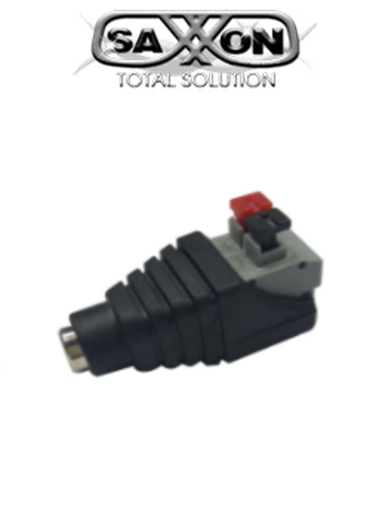 SAXXON PSUBR17H - adaptador tipo jack hembra polarizado de 12 VCD/ Con terminales de presion/ Facil conexion/