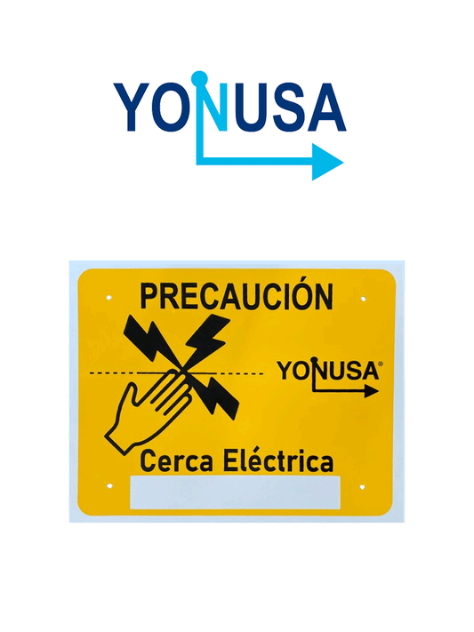 Letrero de peligro pra cercas electrificadas, de alta durabilidad y facil instalacion