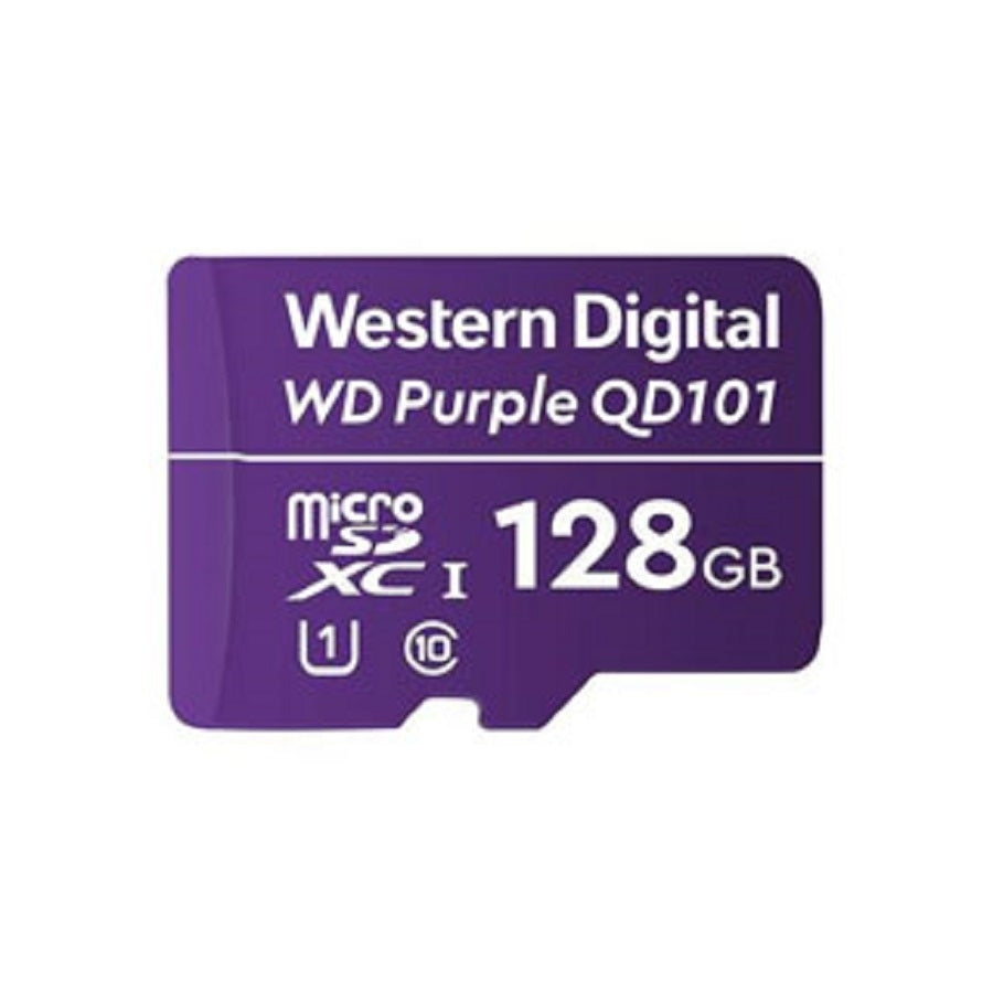 MEMORIA WD PURPLE SC QD101 MICRO SDXC 128GB VIDEOVIGILANCIA 24/7 CLASE 10 U1 LECT 50MB/S ESC 40MB/S WDD128G1P0C