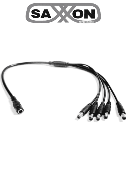 SAXXON PSUWB08 - Divisor de energia / Tipo pulpo / 5 Conectores macho / 2.1 mm / 1 Conector hembra